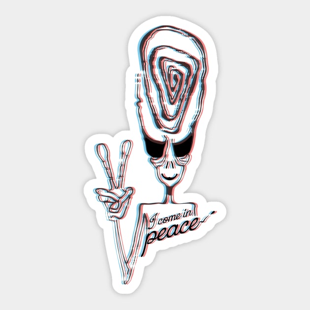 I come in peace Sticker by Iamaika